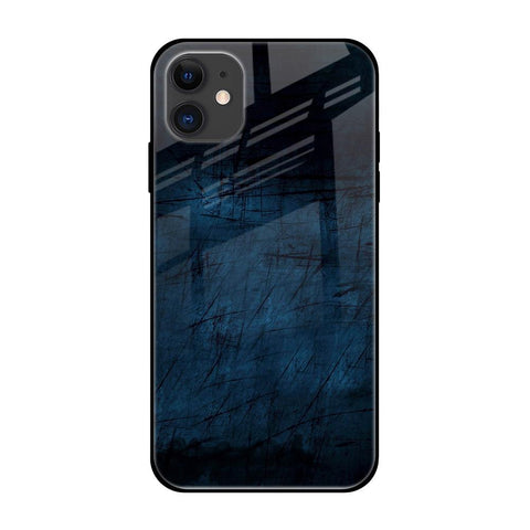 Dark Blue Grunge iPhone 12 Glass Back Cover Online
