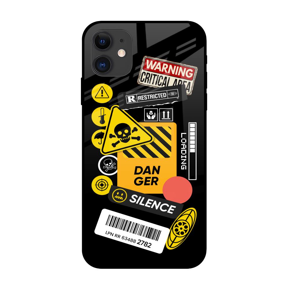 Danger Signs iPhone 12 Glass Back Cover Online