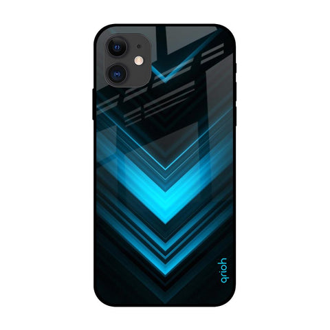 Vertical Blue Arrow iPhone 12 Glass Back Cover Online