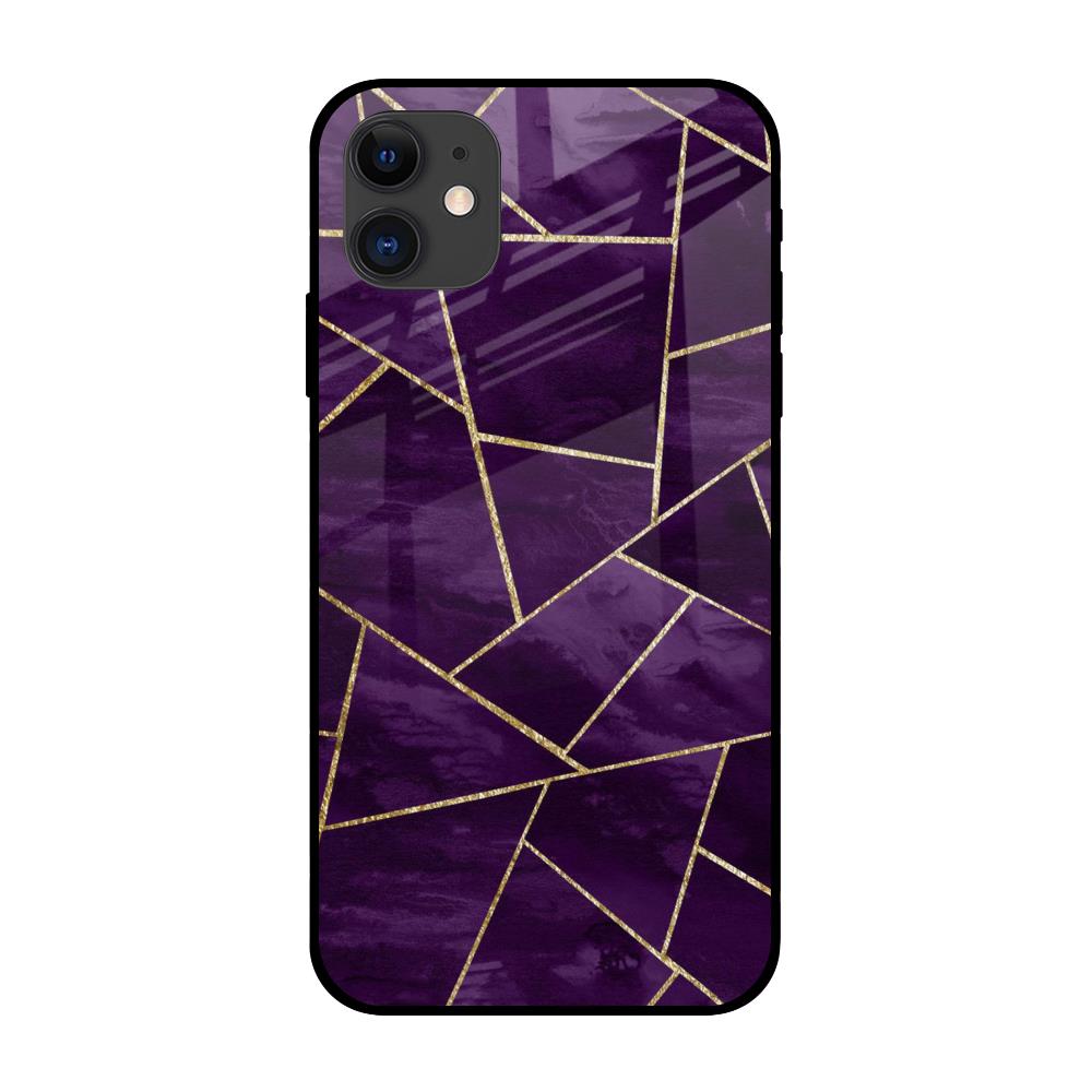 Geometric Purple iPhone 12 Glass Back Cover Online