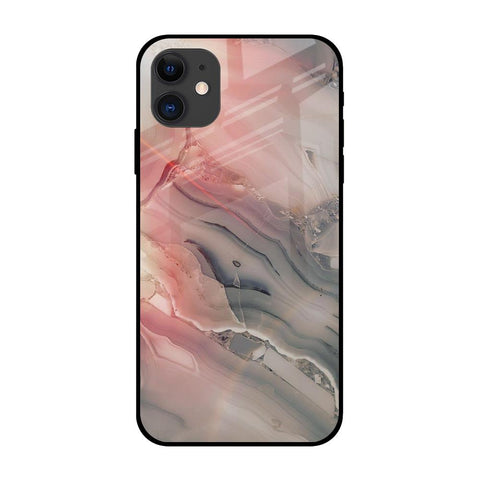 Pink And Grey Marble iPhone 12 Glass Back Cover Online