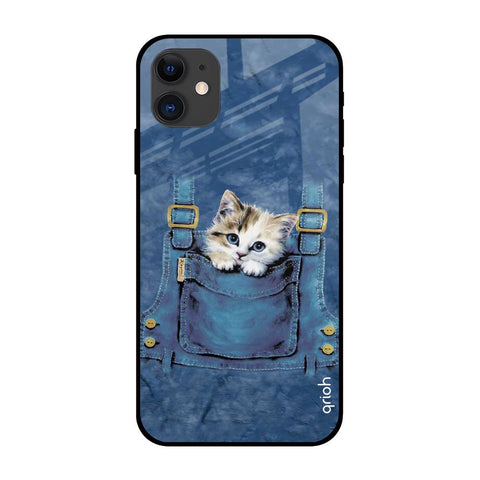 Kitty In Pocket iPhone 12 Glass Back Cover Online