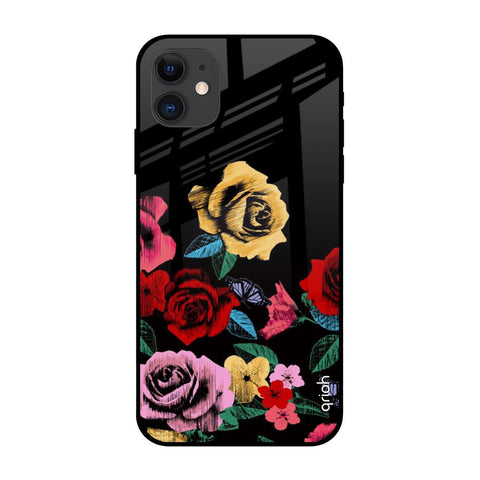 Floral Decorative iPhone 12 Glass Back Cover Online