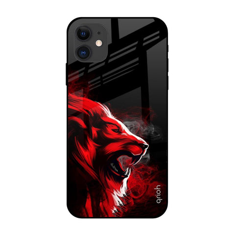 Red Angry Lion Apple iPhone 12 Glass Cases & Covers Online