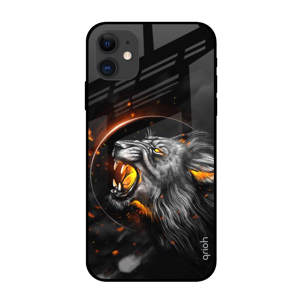 Aggressive Lion iPhone 12 Glass Back Cover Online