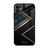 Sleek Golden & Navy iPhone 12 Glass Back Cover Online