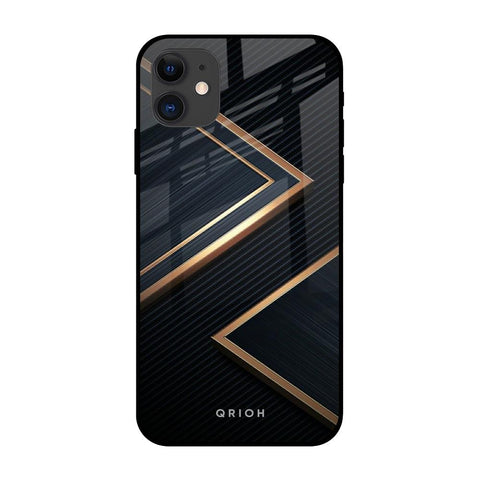 Sleek Golden & Navy iPhone 12 Glass Back Cover Online