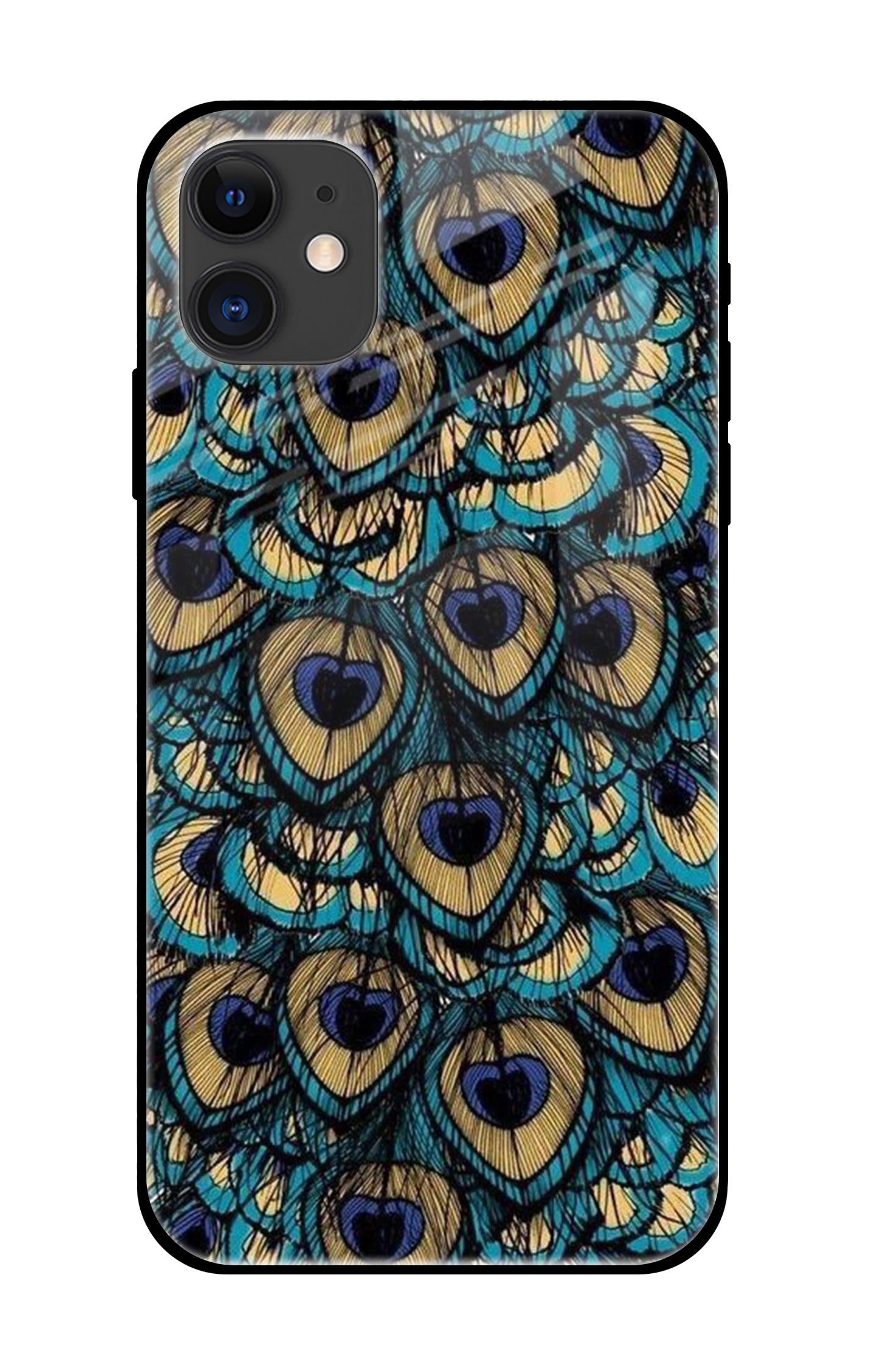 Peacock Feathers iPhone 12 Glass Cases & Covers Online