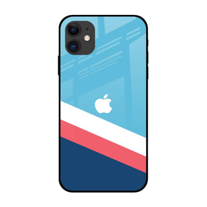 Pink & White Stripes iPhone 12 Glass Back Cover Online