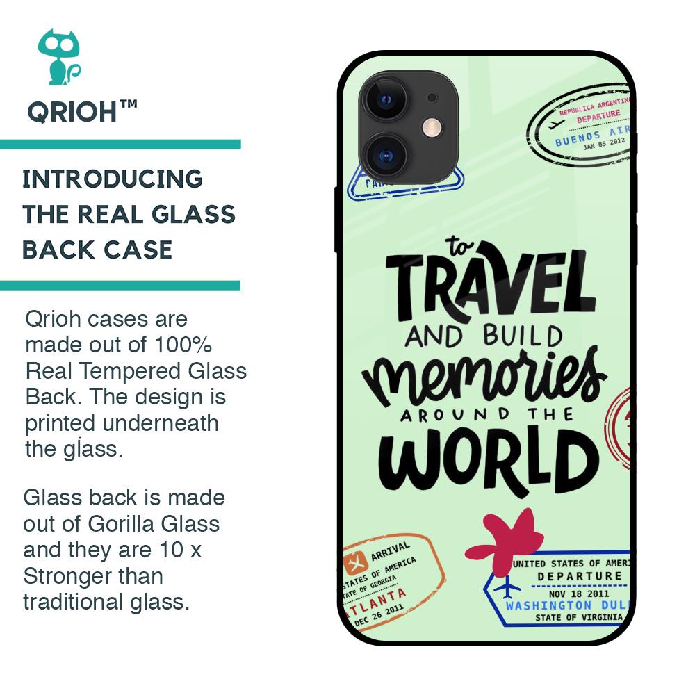 Travel Stamps Glass Case for iPhone 12