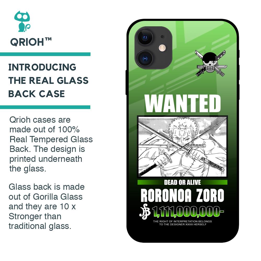 Zoro Wanted Glass Case for iPhone 12