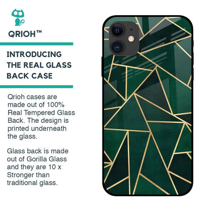 Abstract Green Glass Case For iPhone 12