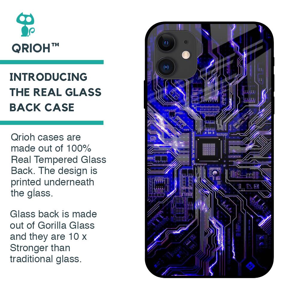 Techno Color Pattern Glass Case For iPhone 12