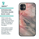 Pink And Grey Marble Glass Case For iPhone 12