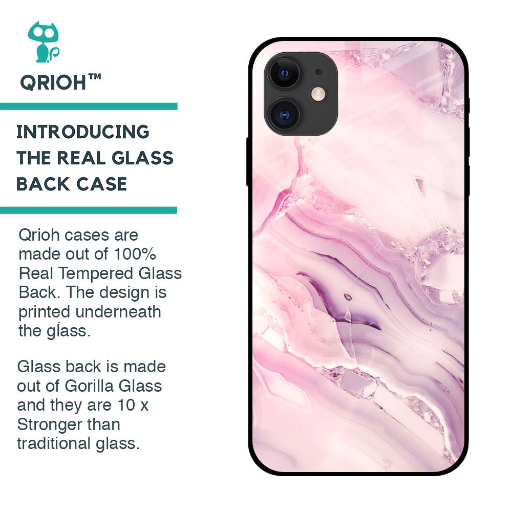 Diamond Pink Gradient Glass Case For iPhone 12