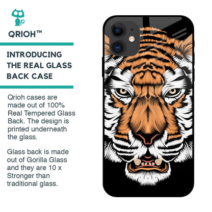 Angry Tiger Glass Case For iPhone 12