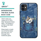 Kitty In Pocket Glass Case For iPhone 12