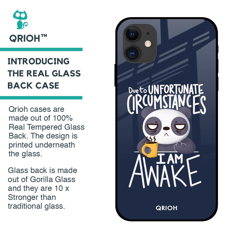 Struggling Panda Glass Case for iPhone 12