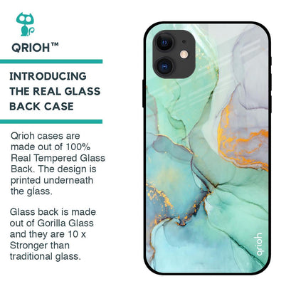 Green Marble Glass case for iPhone 12