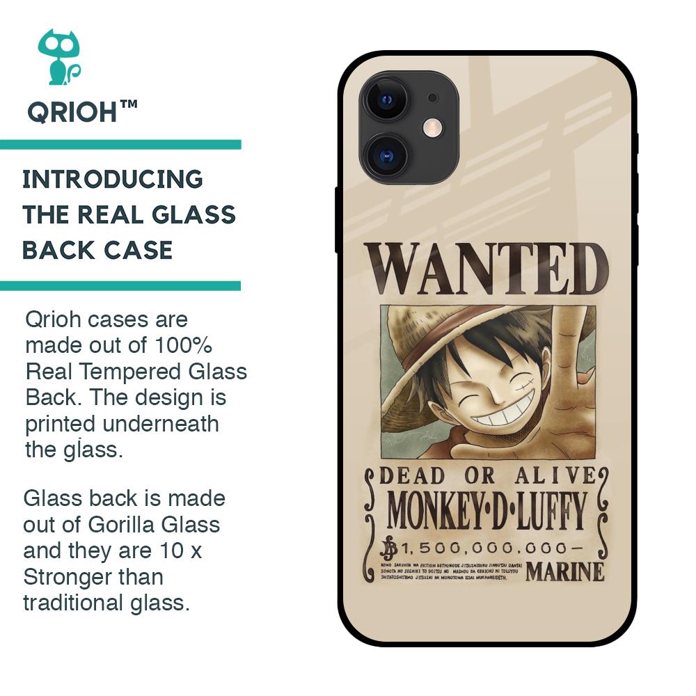 Luffy Wanted Glass Case for iPhone 12