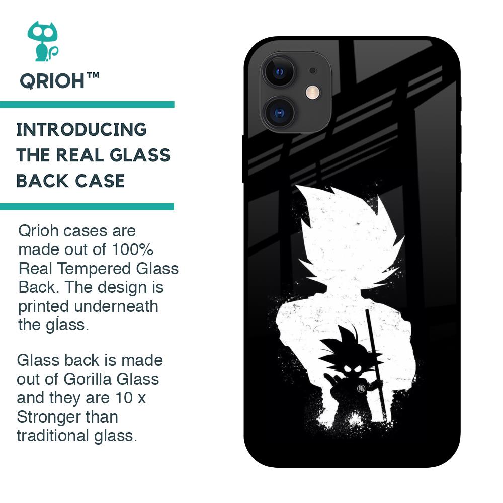 Monochrome Goku Glass Case for iPhone 12