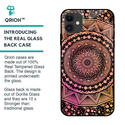 Floral Mandala Glass Case for iPhone 12