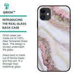 Pink & Gold Gllitter Marble Glass Case for iPhone 12