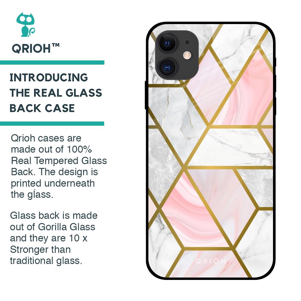 Geometrical Marble Glass Case for iPhone 12
