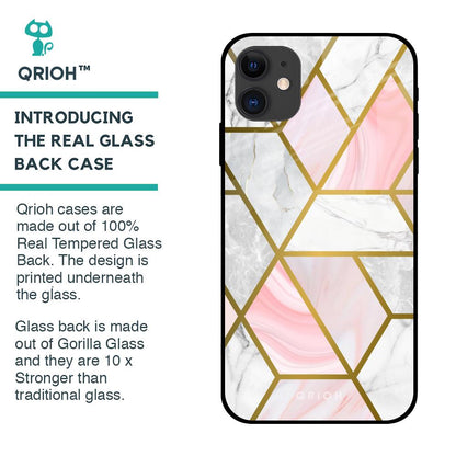 Geometrical Marble Glass Case for iPhone 12