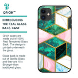 Seamless Green Marble Glass Case for iPhone 12