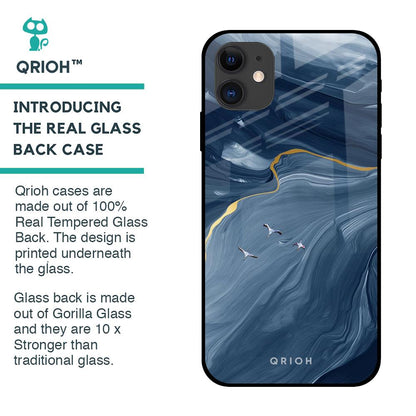 Deep Ocean Marble Glass Case for iPhone 12