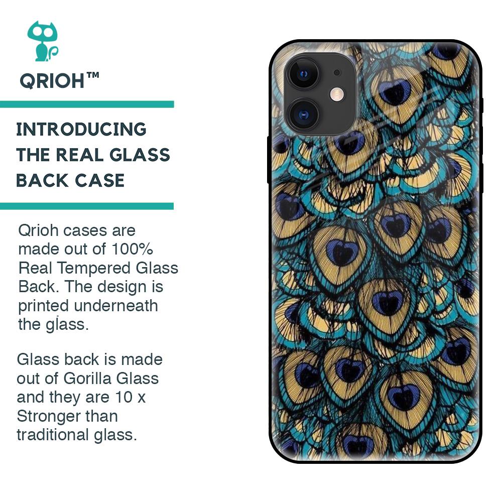 Peacock Feathers Glass case for iPhone 12