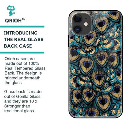 Peacock Feathers Glass case for iPhone 12