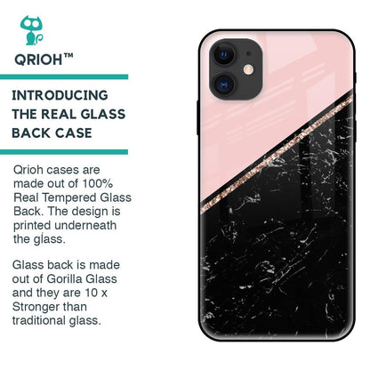 Marble Texture Pink Glass Case For iPhone 12