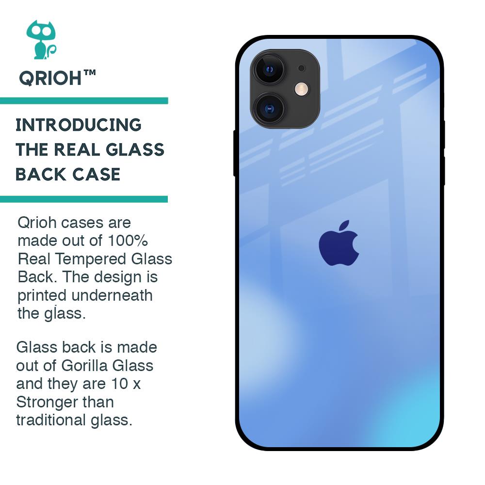 Vibrant Blue Texture Glass Case for iPhone 12