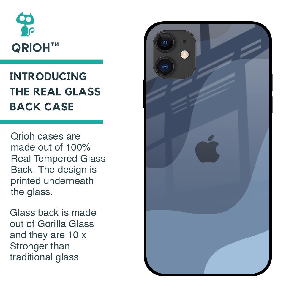 Navy Blue Ombre Glass Case for iPhone 12