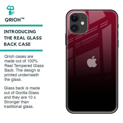 Wine Red Glass Case For iPhone 12