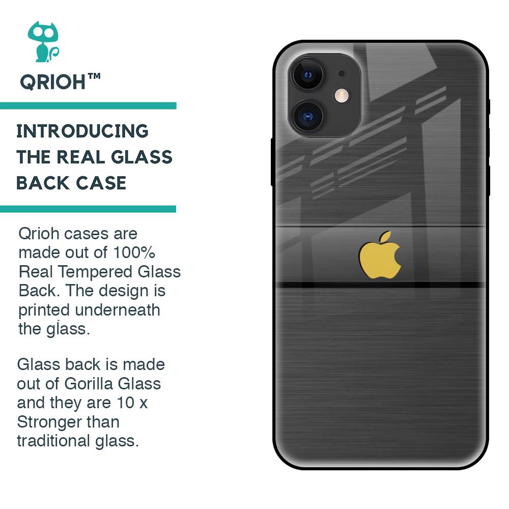 Grey Metallic Glass Case For iPhone 12