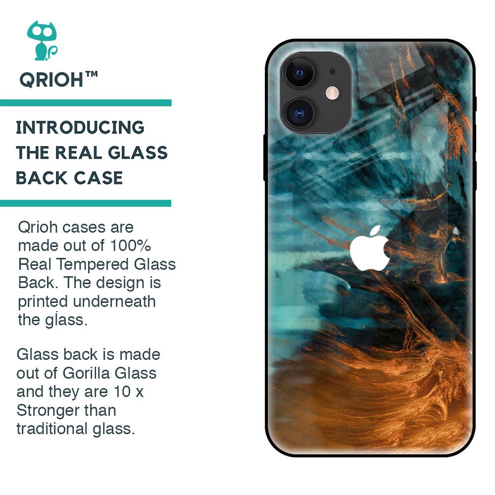 Golden Splash Glass Case for iPhone 12