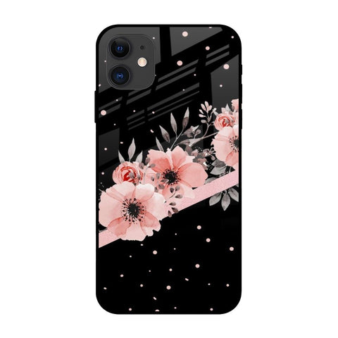 Floral Black Band iPhone 12 mini Glass Back Cover Online