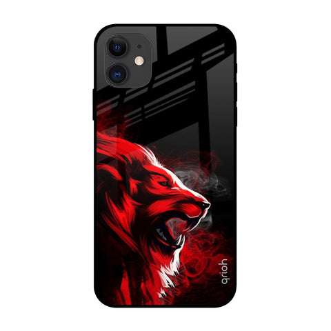 Red Angry Lion iPhone 12 mini Glass Back Cover Online