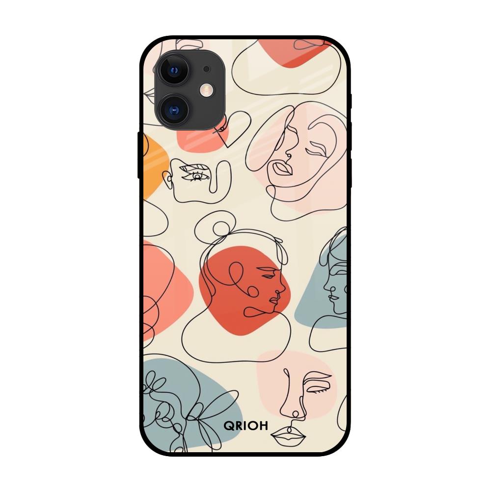 Abstract Faces iPhone 12 mini Glass Back Cover Online