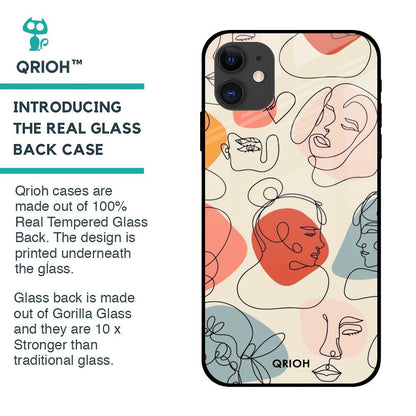 Abstract Faces Glass Case for iPhone 12 mini