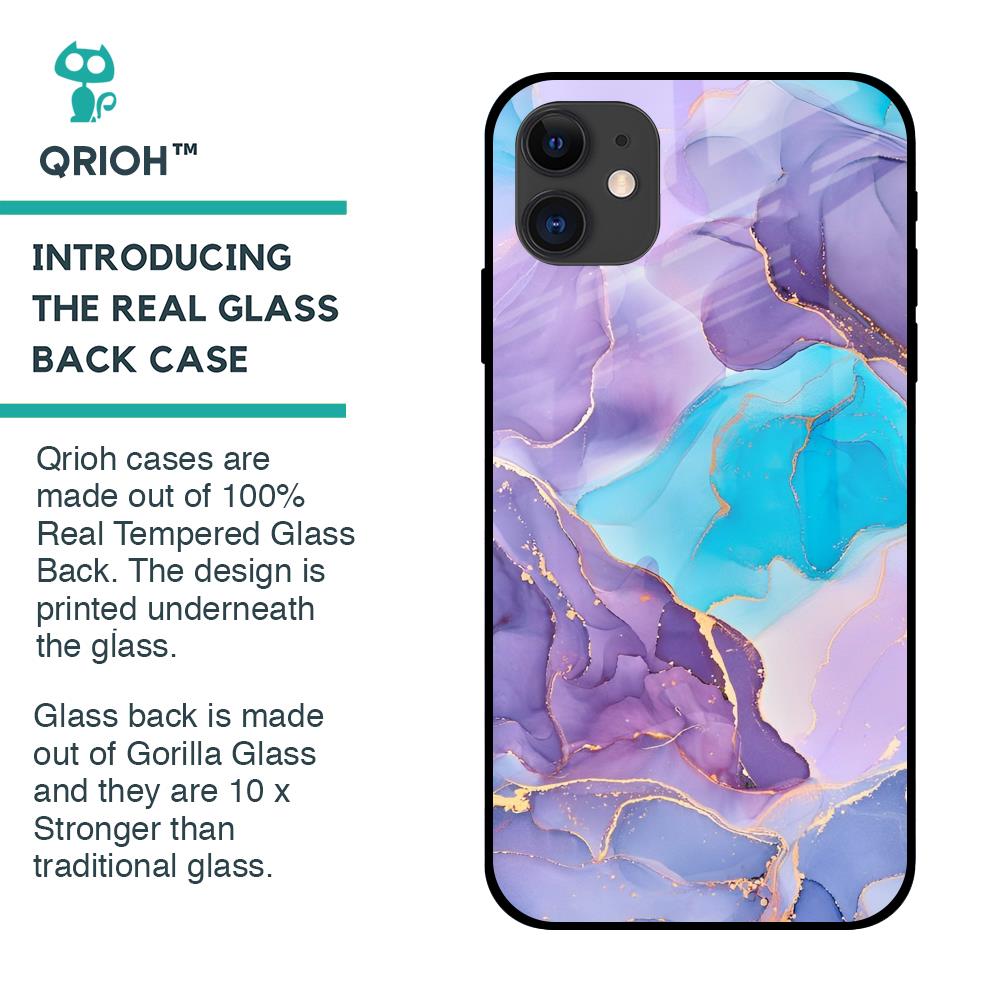 Alcohol ink Marble Glass Case for iPhone 12 mini