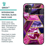 Electroplated Geometric Marble Glass Case for iPhone 12 mini