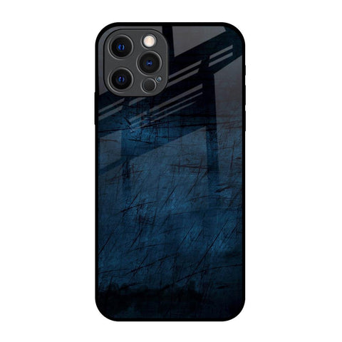 Dark Blue Grunge iPhone 12 Pro Glass Back Cover Online