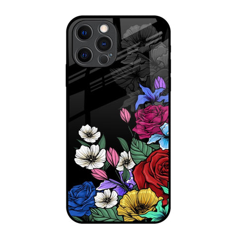 Rose Flower Bunch Art iPhone 12 Pro Glass Back Cover Online