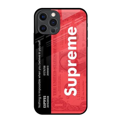 Supreme Ticket iPhone 12 Pro Glass Back Cover Online