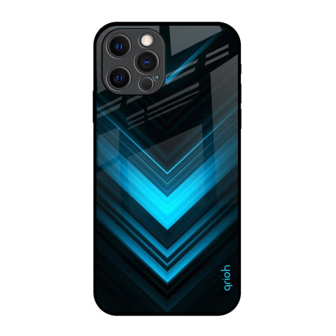 Vertical Blue Arrow iPhone 12 Pro Glass Back Cover Online