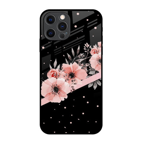 Floral Black Band iPhone 12 Pro Glass Back Cover Online